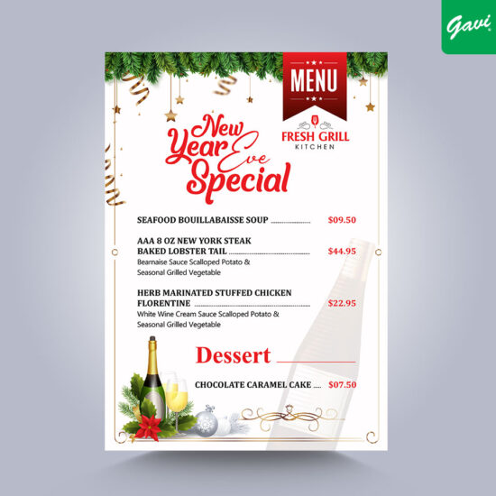 new year special menu design