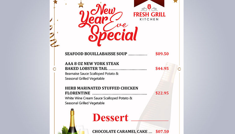 new year special menu design