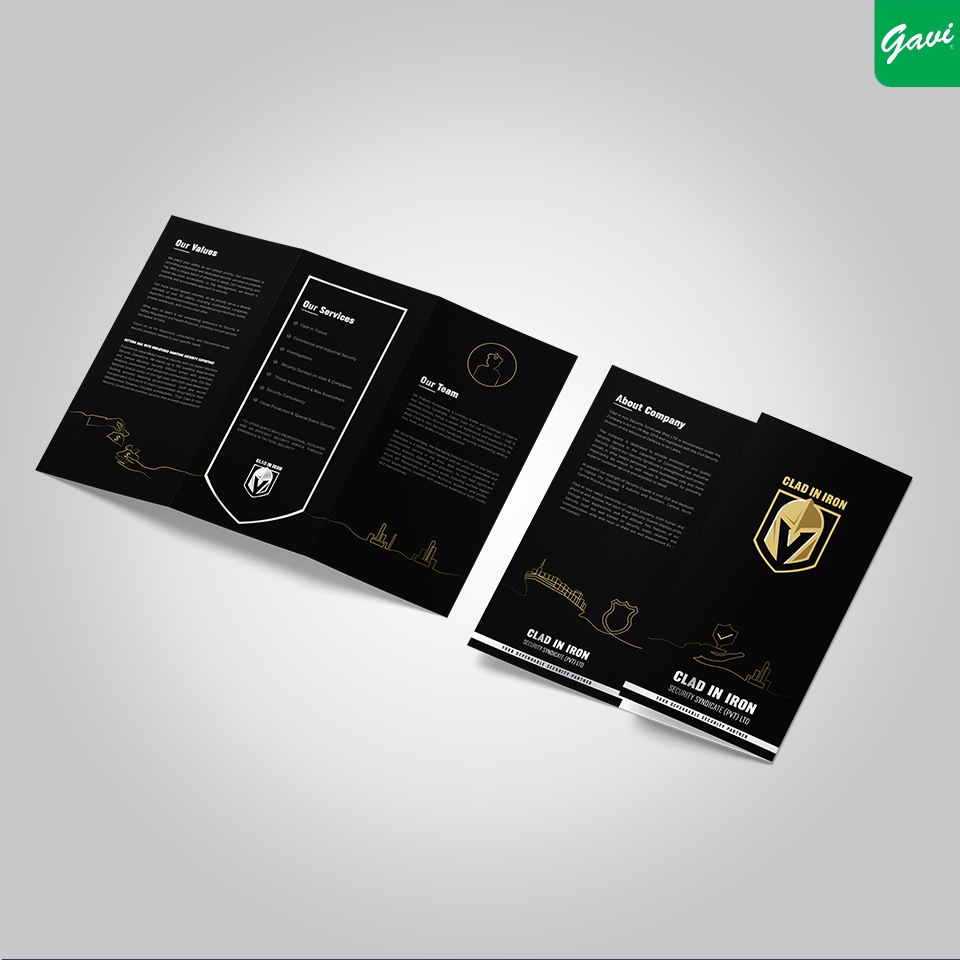 Black and gold brochure design